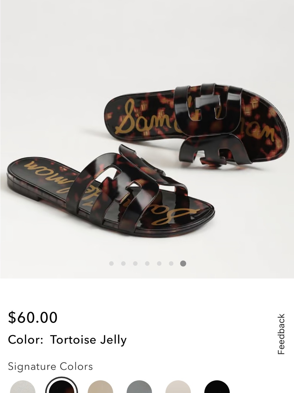Sam Edelman Tortoise Gloss Slide Sandals in Brown and Black - Picture 4 of 4